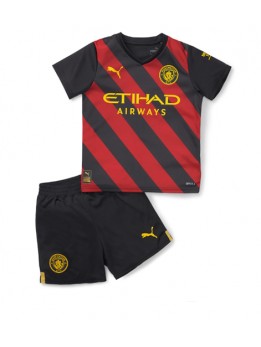 Manchester City Auswärts Trikotsatz für Kinder 2022-23 Kurzarm (+ Kurze Hosen)